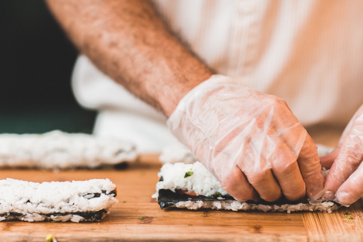 Chef preparing sushi